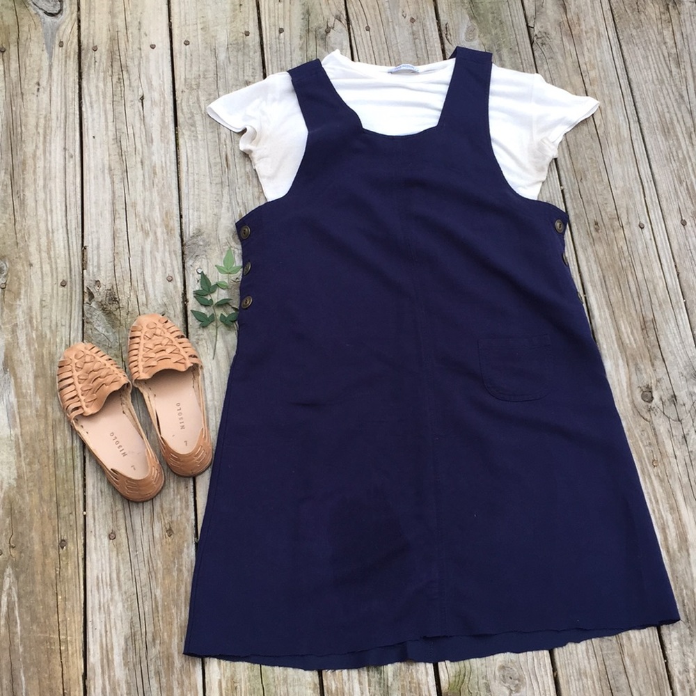 Blue jumper dress